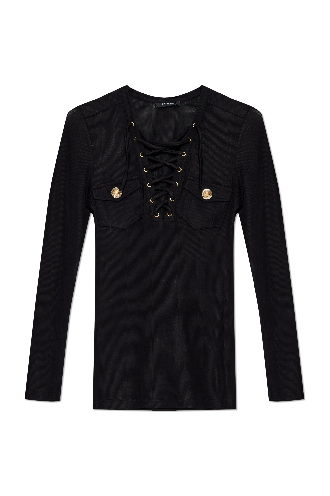 Balmain☆VIP価格 ツイード クロップド トップ Black Ribbed top Balmain - Vitkac GB